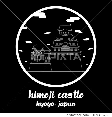 Circle Icon Himeji Castle.vector illustration Circle Icon Himeji Castle.vector illustration 109313289