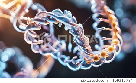 Protein structure or macromolecules consisting of a chain of amino acid residues - AI generated 109313784