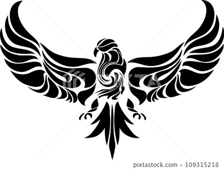 Artistic tribal style eagle line drawing Artistic tribal style eagle line drawing 109315218