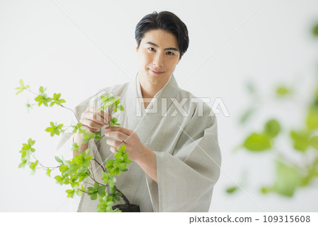 A man wearing a kimono A man wearing a kimono 109315608