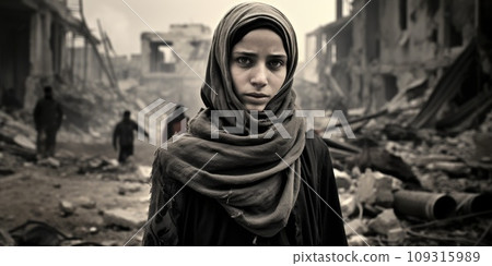 Civilian refugee affected from war and battle has no comeliness Civilian refugee affected from war and battle has no comeliness 109315989