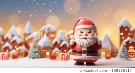 3D cartoon Santa Claus in North Pole ready for the Christmas holiday comeliness 3D cartoon Santa Claus in North Pole ready for the Christmas holiday comeliness 109316115