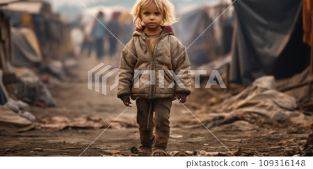 Civilian refugee affected from war and battle has no comeliness Civilian refugee affected from war and battle has no comeliness 109316148