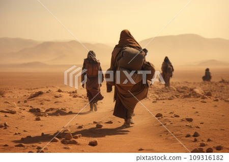 Civilian refugee affected from war and battle has no comeliness 109316182