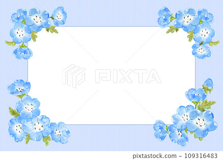 春天藍色粉蝶框架背景材料水平 109316483