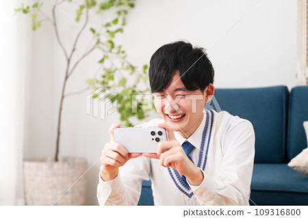 Young man wearing school uniform, student image Young man wearing school uniform, student image 109316800