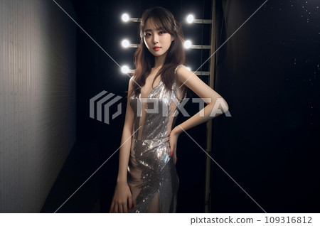 A woman in a dress 109316812