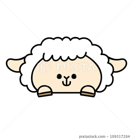 Cute sheep showing its face 109317284