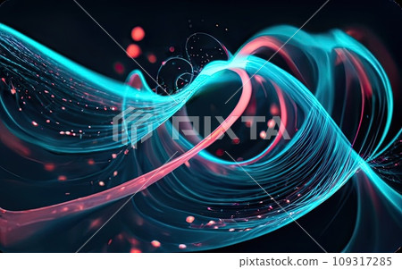 Particles of light in blue wave curves Particles of light in blue wave curves 109317285
