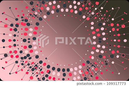 Pink pattern of dots background frame of geometric shapes Pink pattern of dots background frame of geometric shapes 109317773