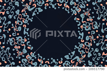 Cyan pattern of dots background frame of geometric shapes Cyan pattern of dots background frame of geometric shapes 109317790