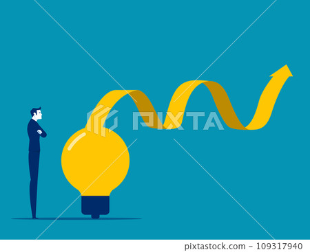 Business smart idea with up arrow graph. Business vector illustration 109317940