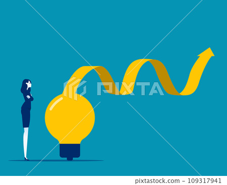 Business smart idea with up arrow graph. Business vector illustration Business smart idea with up arrow graph. Business vector illustration 109317941