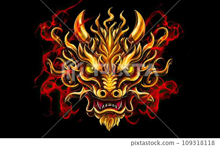 Japanese dragon face Japanese dragon face 109318118