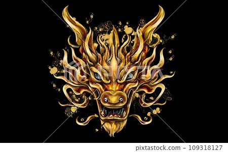Japanese dragon face Japanese dragon face 109318127