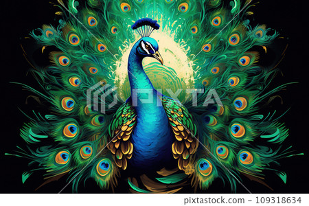 Image of colorful peacocks are very beautiful. Birds. Wildlife Animals. Image of colorful peacocks are very beautiful. Birds. Wildlife Animals. 109318634