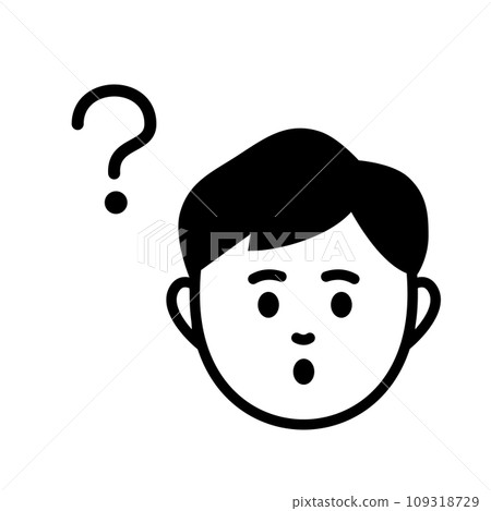 煩惱男人的臉插畫素材 煩惱男人的臉插畫素材 109318729