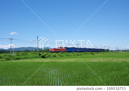 Distribution of scrapped SL Galaxy passenger cars Tohoku Main Line near Hanamaki Airport 109318751