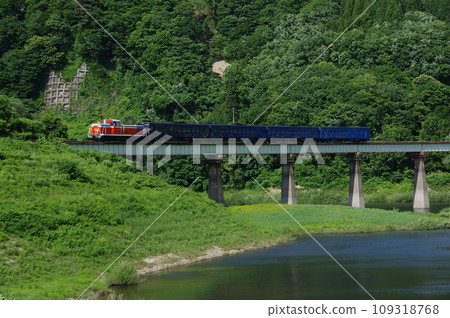 Distribution of scrapped SL Galaxy passenger cars Kitakami Line near Yuda Kinshu Lake 109318768