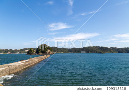 Embankment of Shimoda Port and Inubashiri Island 109318816
