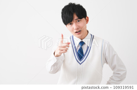 Young man wearing school uniform, student image Young man wearing school uniform, student image 109319591