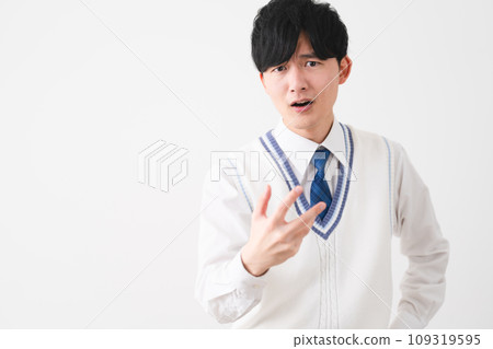 Young man wearing school uniform, student image Young man wearing school uniform, student image 109319595