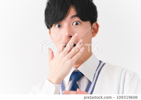 Young man wearing school uniform, student image Young man wearing school uniform, student image 109319606