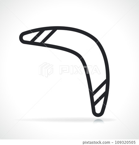 black line boomerang icon isolated 109320505