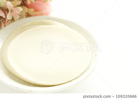 Gyoza or wonton wrappers 109320666