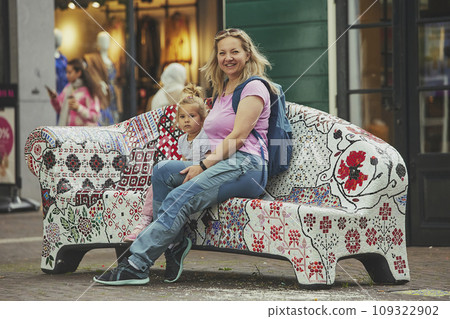 Mom and daughter walk in the Netherlands Mom and daughter walk in the Netherlands 109322902
