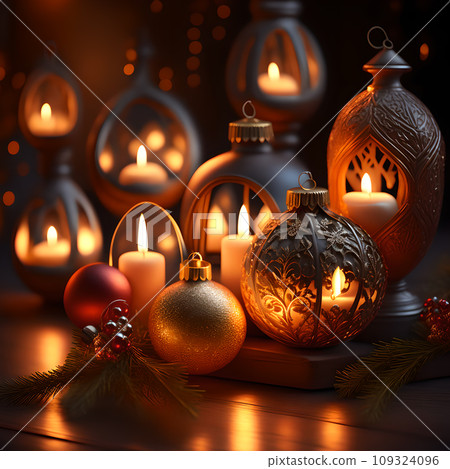 Candlelit Atmosphere christmas red wallpaper 109324096