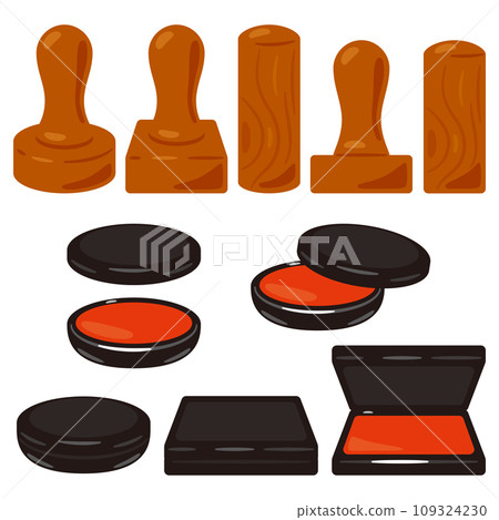 Wooden stamp and ink set Wooden stamp and ink set 109324230