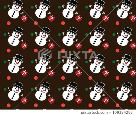 Snowman and Candy Cane Holiday Pattern 109324292
