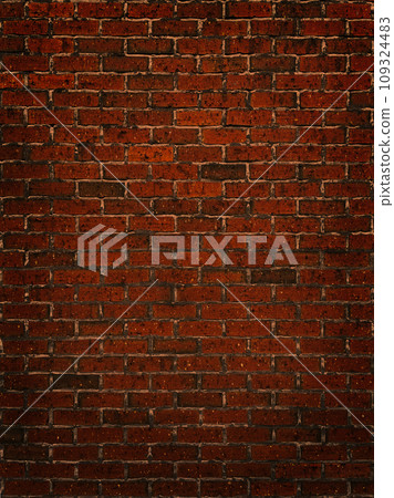 Vertical background image of a red-brown weathered and aged red brick wall surface Vertical background image of a red-brown weathered and aged red brick wall surface 109324483