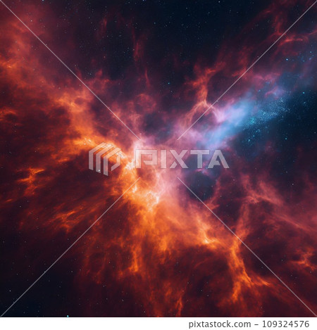太空星系中的紅色星雲 太空星系中的紅色星雲 109324576