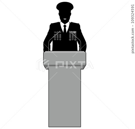 士兵在講台上講話① 士兵在講台上講話① 109324591