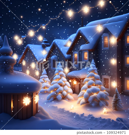 Glowing Christmas Lights in Snow christmas wallpaper Glowing Christmas Lights in Snow christmas wallpaper 109324971