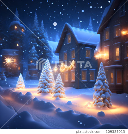 Glowing Christmas Lights in Snow christmas wallpaper 109325013