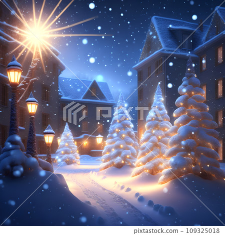 Glowing Christmas Lights in Snow christmas wallpaper Glowing Christmas Lights in Snow christmas wallpaper 109325018