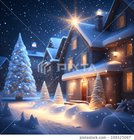 Glowing Christmas Lights in Snow christmas wallpaper Glowing Christmas Lights in Snow christmas wallpaper 109325087