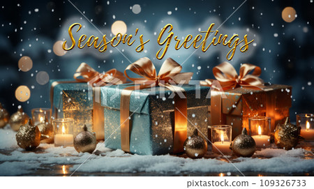 Christmas wishes with Christmas decoration background. Holiday and Christmas celebration concept. 109326733