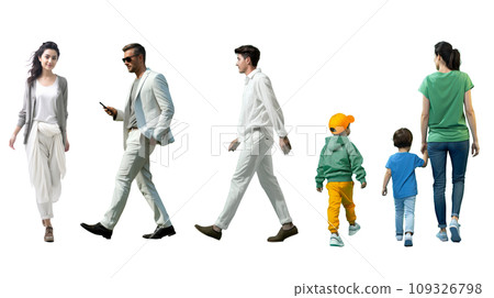 六位休閒男女站立人物：AI作品 109326798