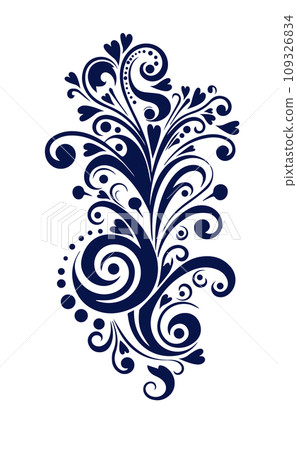 vintage baroque. Blue curls on a white background. Vector illustration vintage baroque. Blue curls on a white background. Vector illustration 109326834