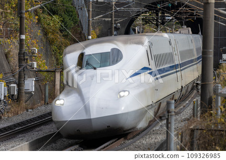 Tokaido Shinkansen emerging from the tunnel Tokaido Shinkansen emerging from the tunnel 109326985