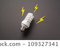 Light bulb with energy lightings. Idea concept. Energy and electricity 109327341