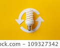 Energy saving light bulb on a orange background 109327342
