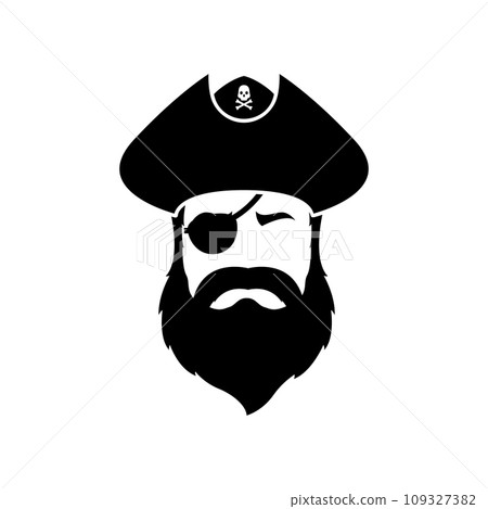 Icon of an Evil Pirate with beard.  109327382