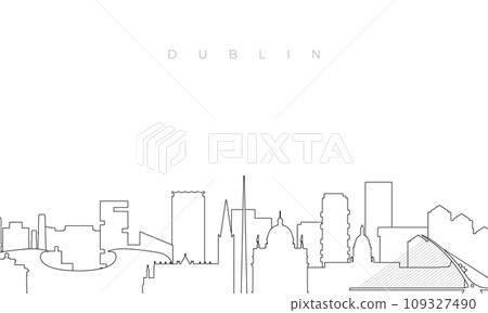 Outline Dublin skyline. Outline Dublin skyline. 109327490