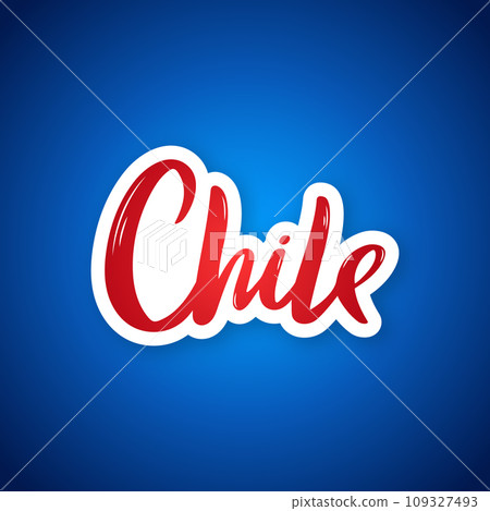 Chile - hand drawn lettering phrase. Chile - hand drawn lettering phrase. 109327493