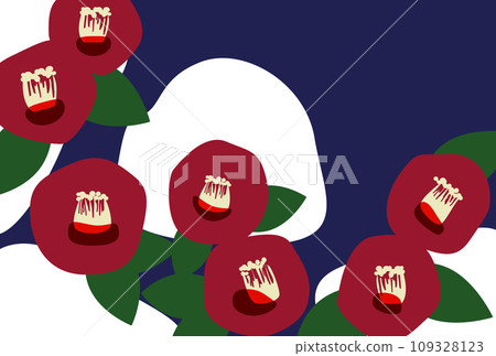 Camellia flower winter greetings illustration 109328123